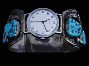 Bracciale orologio Kingman turchese e corallo legno di estere anni 70 circa - Foto 1 di 10