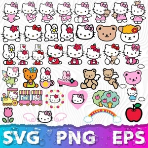 Hello Kitty SVG, imágenes prediseñadas de Hello Kitty, archivos cortados de Hello Kitty, SVG para Cricut - Imagen 1 de 4