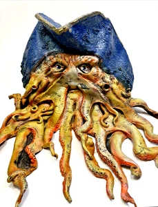 Davy Jones Pirates Of the Caribbean Deluxe Disguise Mask 2006 Halloween - Picture 1 of 24