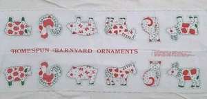 Barnyard Animal DIY Sew Fabric Panel Sheep Cow Cat Horse Chicken Pig UNCUT - Picture 1 of 6