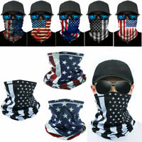 GREY AMERICAN FLAG FACE MASK Shield Neck Gaiter Headband Bandana Du Rag Covering