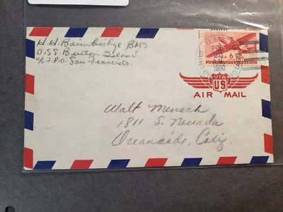 Icebreaker USS BURTON ISLAND AGB-1 Naval Cover 1950 Sailor's Mail - Image 1 of 2