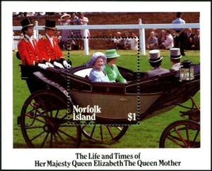 1985 Norfolk Island The Life & Times Of Queen Mother Mini Sheet MNH, Clean - Imagen 1 de 1