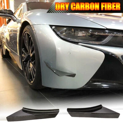 For BMW i8 Coupe 2014-18 Front Bumper Splitter Canard Fins Lip DRY CARBON FIBER  - Image 1 of 4