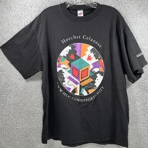 Vintage Single Stitch Hoechst Celanese Black Size XL Shirt - Picture 1 of 8