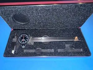 Starrett 120X-6 Dial Caliper, Stainless Steel, Black Face, Carbide Tipped 0-6" - Picture 1 of 13
