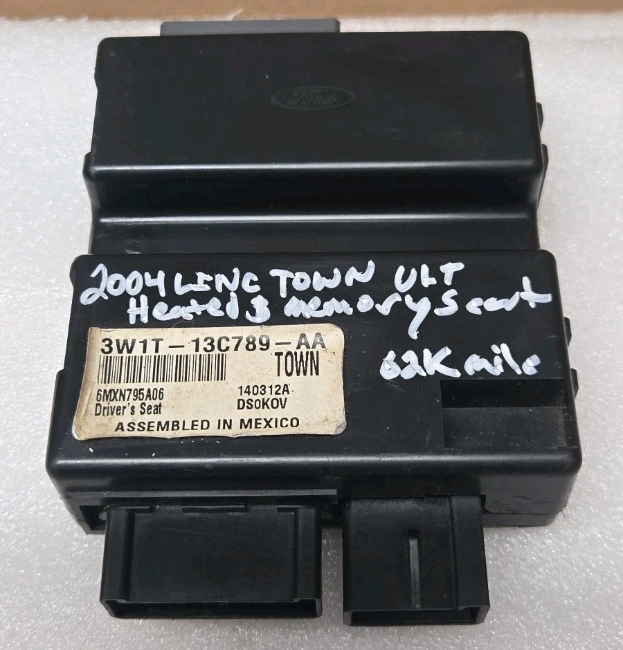 2003-2011  Lincoln Town Car Driver Frnt Heated Seat Memory Module 3W1T-13C789-AA - Image 1 of 4