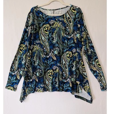 Top Westbound Mujer Azul Teal Cachemira Asimétrico Dobladillo 2X Boho Wimsygoth Nuevo Foto 1 de 4