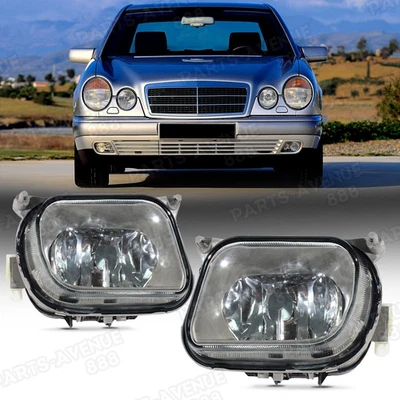 Pair Left&Right Side Fog Light Lamp Gray LED For Mercedes Benz W210 1996-99 — 第 1/4 张图片