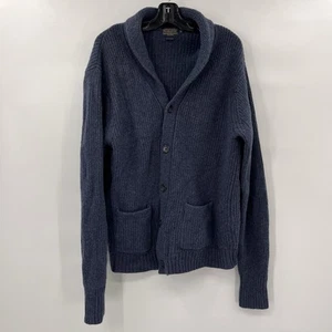 Pendleton Mens Blue Lambs Wool Rolled V-Neck Collar Cardigan XL - Picture 1 of 7
