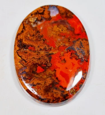 41 Ct 5X25X34 mm Natural Marruecos Costura Roja Ágata Ovalado Cabujón Piedra Preciosa HX-183 Foto 1 de 4