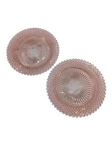 Anchor Hocking Miss America Pink Depression Glass 8.5" Salad Lunch Plates Set 2 - Picture 1 of 12