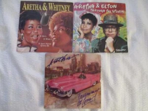 Lot Of 3 Aretha Franklin 45's W/ Elton-Whitney-Freeway Of Love All PS Cleaned - Picture 1 of 13
