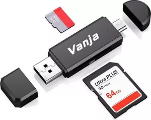 Vanja SD Card Reader,Micro SD To Usb Adaptor Memory Card Adapter Dual Slots SD - Picture 1 of 8