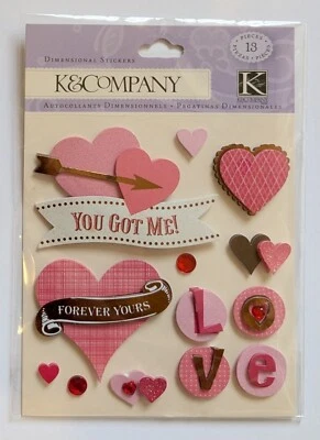 Adesivos para scrapbooking do Dia dos Namorados Forever Yours Love da K&Company - Imagem 1 de 3