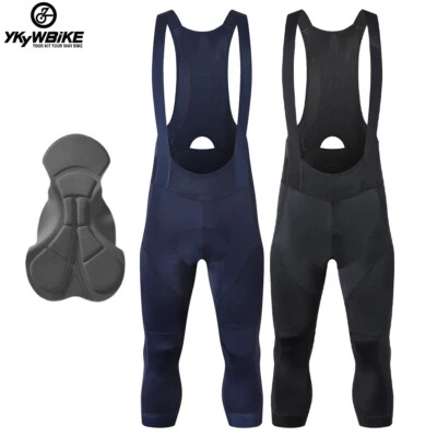 YKYWBIKE Men's 3/4 Cycling Bib Shorts Racing Tights Road Pro Bike Bicycle Pants - Image 1 of 4