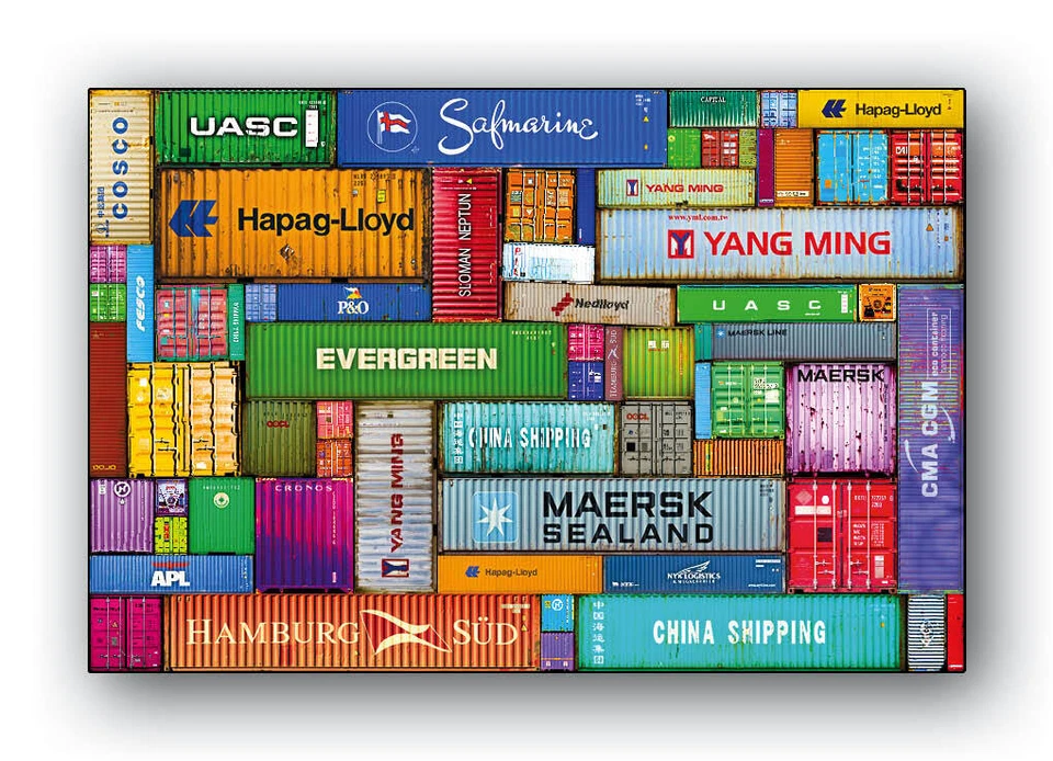 Leinwandbild, XXL, Container, Collage, Architektur, Design, Modern Hamburg Hafen - Bild 1 von 3