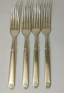 Lakeside Montgomery Ward Versilbertes Besteck Shell 1906 Menge 4 Tafelgabeln - Bild 1 von 11
