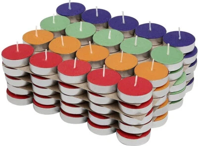 Tea Light Candles (Multicolour, Small, ) - Set of 100 - Image 1 of 2