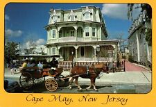 Postcard Chrome Cape May New Jersey Victorian House Horse Drawn Carriage
