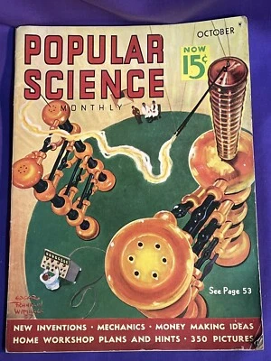 Popular Science October 1937 Illustrated Magazine Edgar F Wittmack Cover - Image 1 of 4