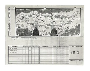 Indiana Jones Temple Of Doom Original Production Used Storyboard SB2 Short Round - Picture 1 of 3