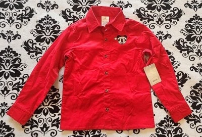 NUEVO CON ETIQUETAS Disney Store Talla 5/6 Terciopelo Mickey Mouse LS Camisa Top Vacaciones Navidad NUEVO Foto 1 de 4