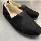 Nwob Emu Womens Black Leather Suede Flats With Wedge Size 5 Shearling Interior