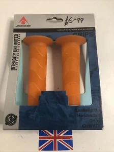 Open End Flanged Acor BMX MTB Handlebar Grips Orange Scent Push On Bar Ends128mm - Picture 1 of 6