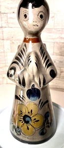 Vintage Tonala Mexican Folk Art Pottery Praying Angel Candle Holder - Picture 1 of 9