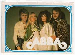 1970s Monty Gum Pop Stars Abba Card type card Agnetha Benny Bjorn Anni-Frida - Foto 1 di 1