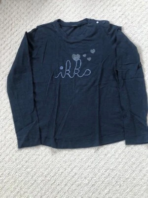 Ikks Girls Kids Navy Long Sleeve Logo T Shirt Age 10 Worm Once - Image 1 of 4