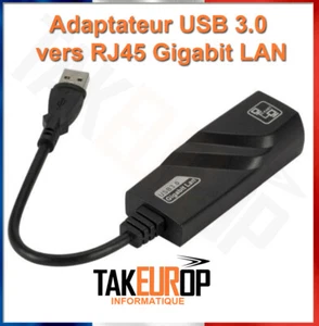 USB 3.0 to Ethernet RJ45 LAN Network Adapter 100/1000 Gigabit Carte réseau PC - Imagen 1 de 5