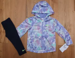 Nike Toddler Girl Jacket & Legging Set ~ Purple, Navy Blue, Green & Pink ~ 2T - Picture 1 of 5