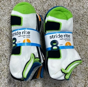 Stride Rite Boys Cotton No Show Socks 16 Pair Large shoe 4-8 - Picture 1 of 13