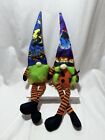 Halloween Gnome Light Up Plush Decoration Bean Bag Weighted Base 14?Set Of 2