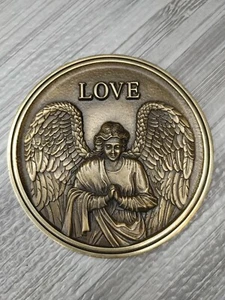 Batesville Keepsake Remembrance Lifestories Bronze Angel Love Medallion Magnetic - Picture 1 of 5