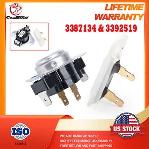 Dryer Cycling Thermostat Kit3387134 &3392519 for Whirlpool Kenmore Maytag Dryers - Picture 1 of 10