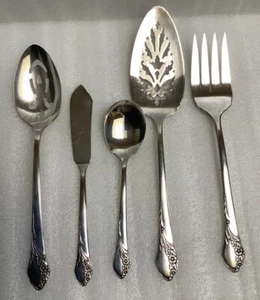 Oneida Community Tudor Plate Together 5 Serving Pieces Pierced Spoon Pie Fork + - Picture 1 of 3