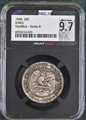 1946 IOWA Commemorative Half Dollar 50c NGC MS67 VAULTBOX PEDIGREE - BLACK CORE - Image 1 of 2
