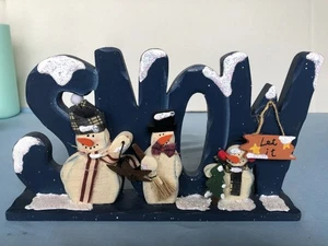 LET IT SNOW Wooden Christmas Holiday Display #G11 - Picture 1 of 4