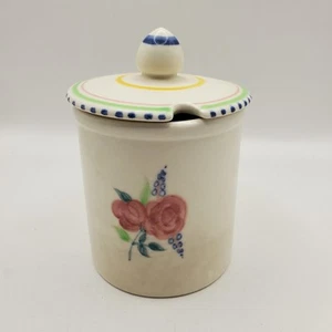 Vintage Poole Pottery Hand Painted Preserve Jam Pot Lidded Signed Floral 286 - Picture 1 of 11