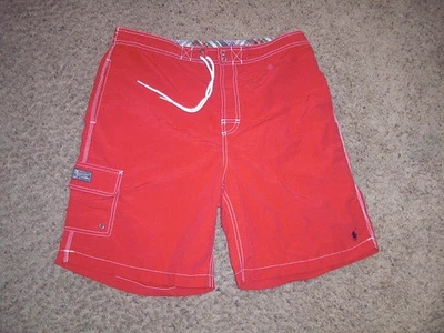 POLO Ralph Lauren red nylon BOARDSHORTS Bermuda Trunks men's Large - Image 1 of 4