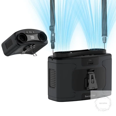Socool 20000 mAh Ventilador de Cintura Portátil Clip en Cinturón Portátil Ventiladores Personales Recarga Foto 1 de 4
