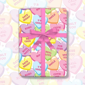 39.3 X 27.6 Inch Valentine'S Day Wrapping Paper -Not Roll- Conversation Heart Wr - Picture 1 of 7