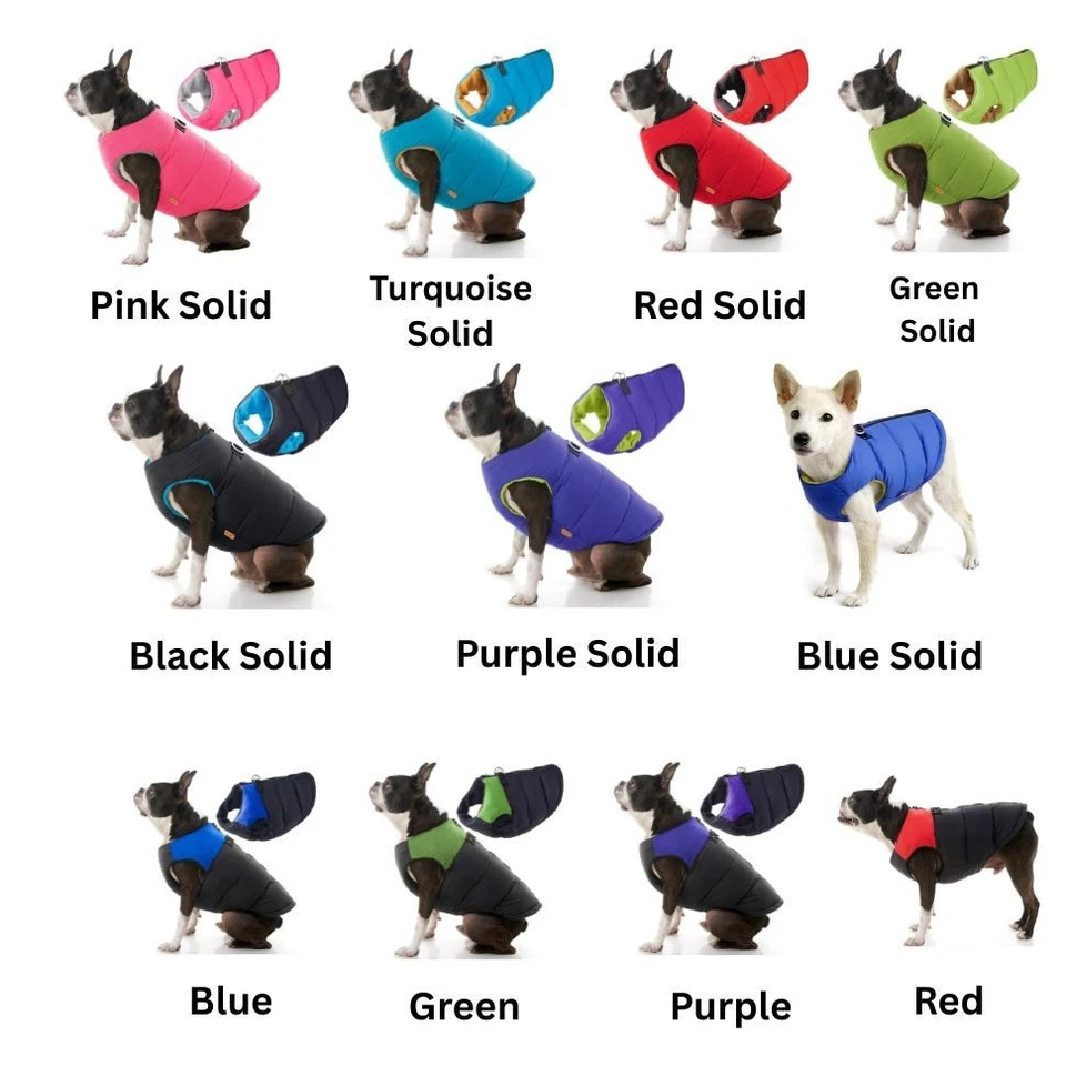 Gooby Chaleco Acolchado Perro Chaqueta - Rojo Sólido, Pequeño - Cálido Cremallera Chaleco Chaqueta Polar Foto 1 de 4