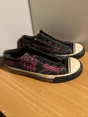 Mujer’s Talla 7.5 Hombre’s Talla 6 Pro Barriles Tenis/Zapatos Negro Edición Paul Frank Foto 1 de 4