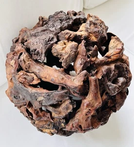 Vintage Mid Century Natural Organic Driftwood Ball Sculpture 12” - Picture 1 of 7