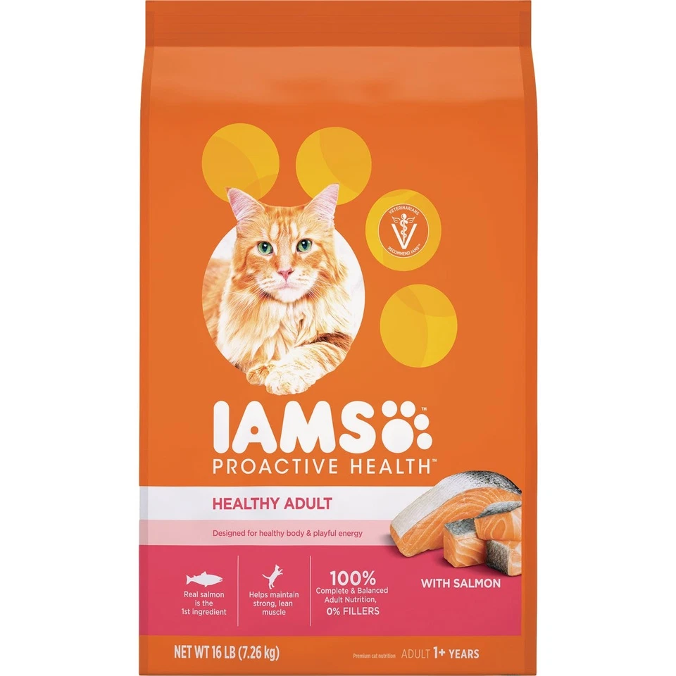 Iams Proactive Health 16 Lb. Salmon & Tuna Flavor Adult Dry Cat Food 109108 Iams - Image 1 of 1
