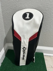 TaylorMade Premium Driver Golf Head Cover weiß/schwarz/rot leicht gebraucht - Bild 1 von 2